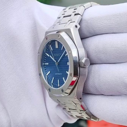 Seiko Mod Royal Oak Blue Dial Automatic Watch