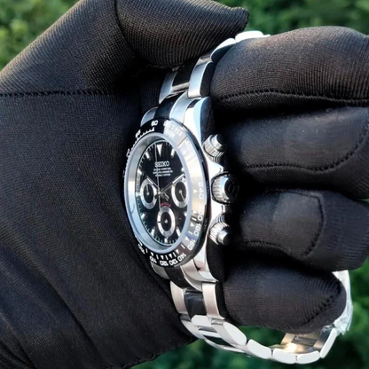 Seiko Mod Daytona Black Dial Automatic Watch